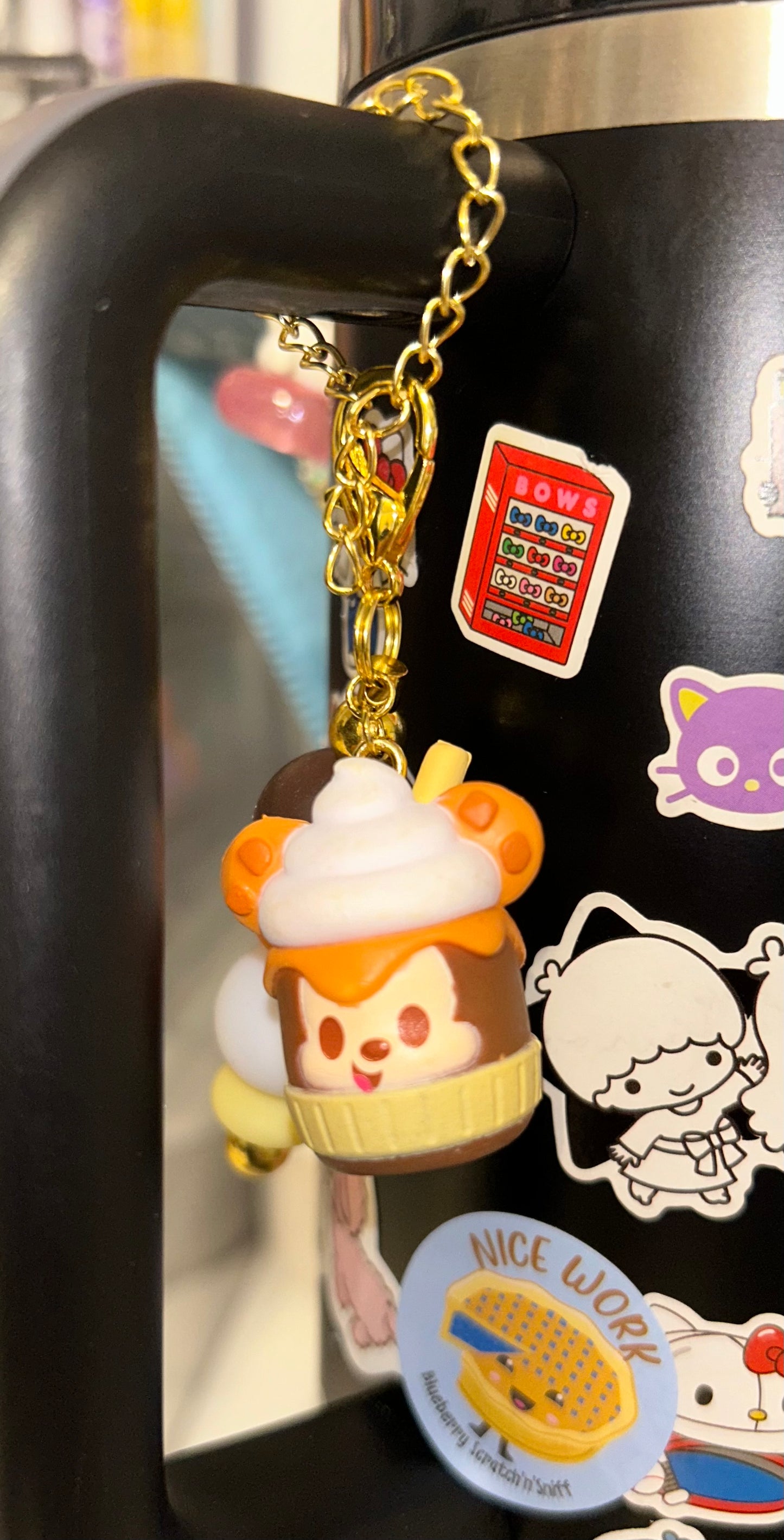 Mickey brown latte cup charm