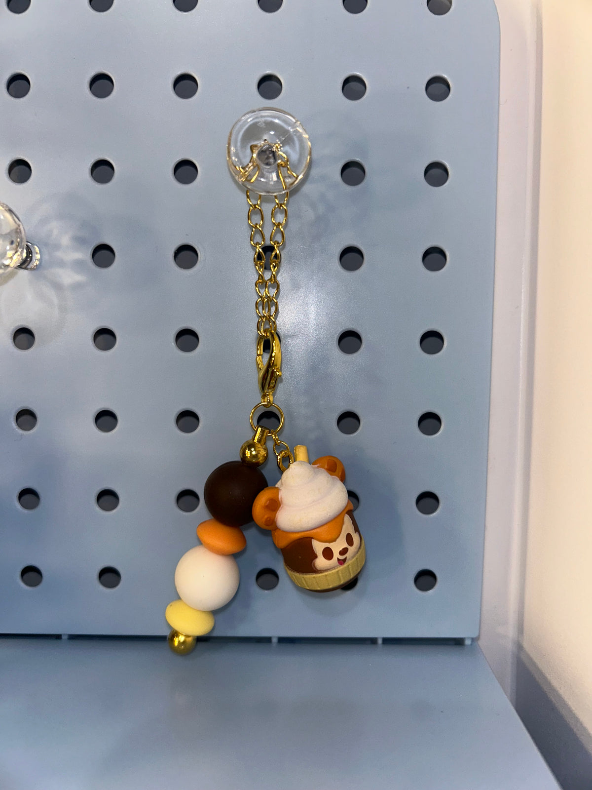 Mouse brown latte cup charm
