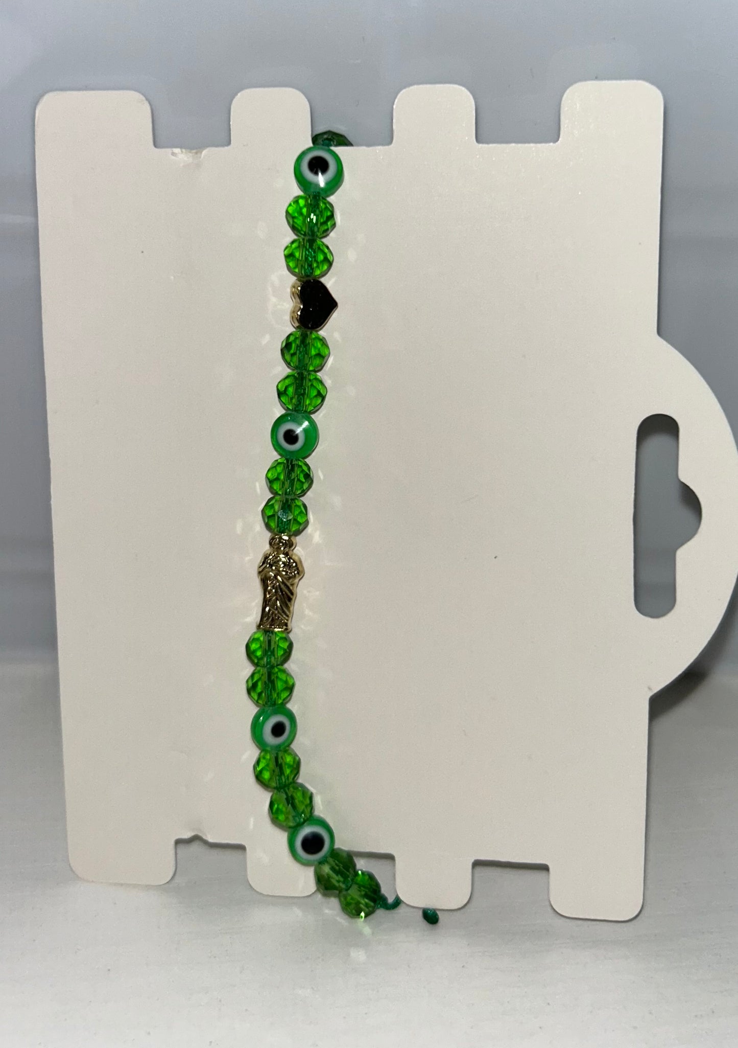 Green San Judas beaded bracelet