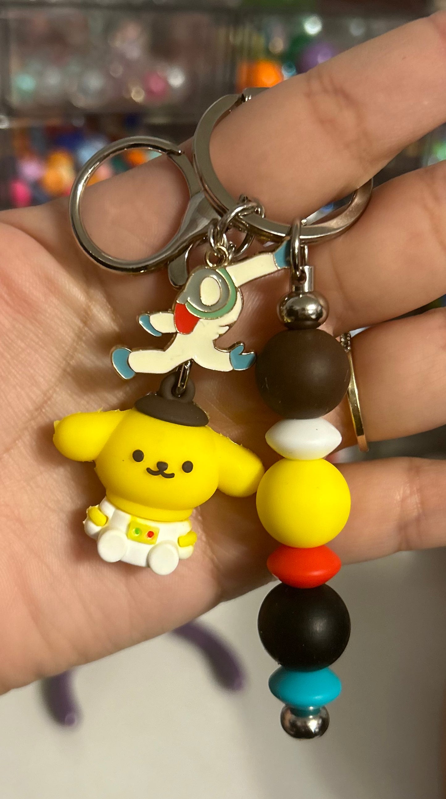 Astronaut Pom Pom keychain