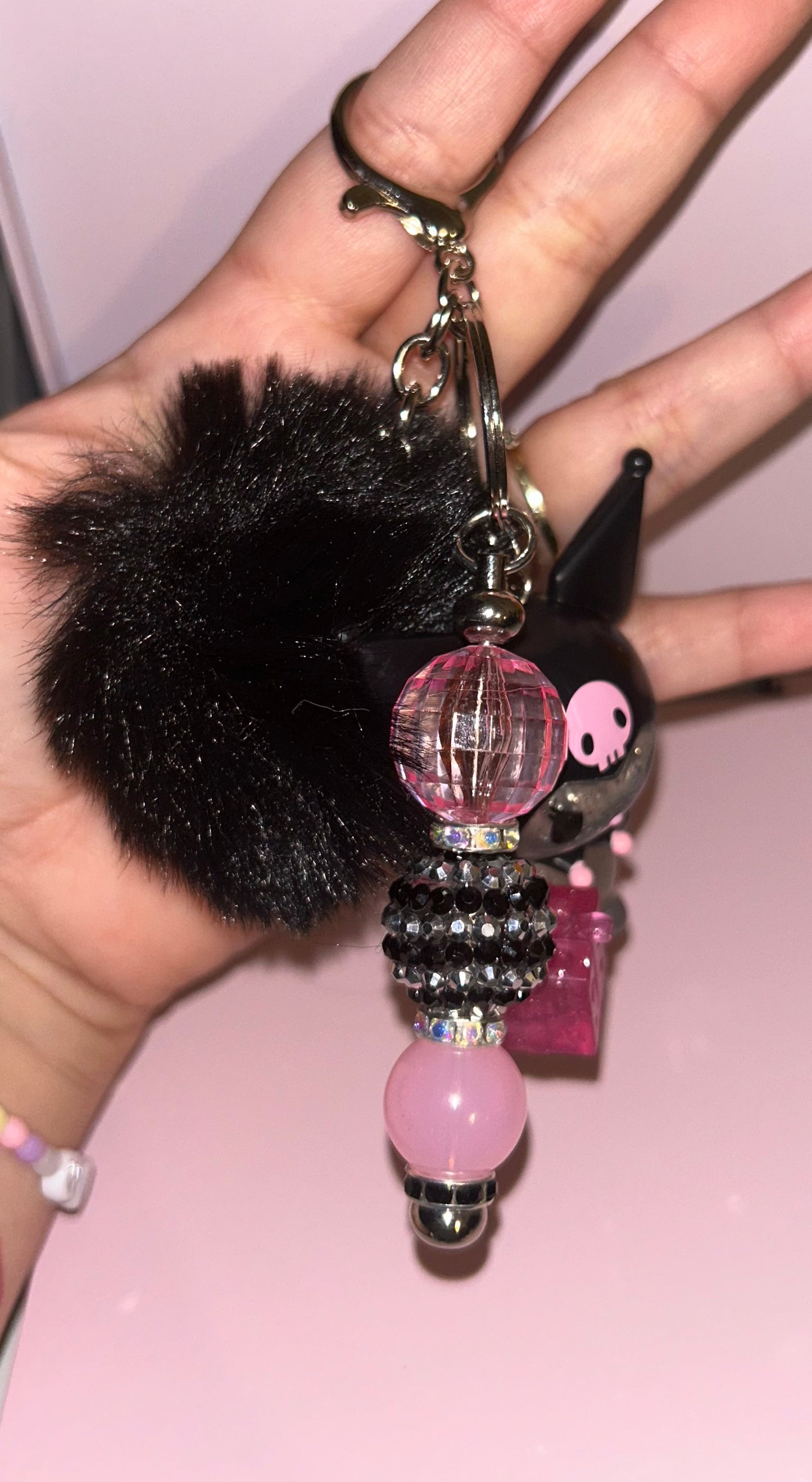 Glitter kuromi keychain