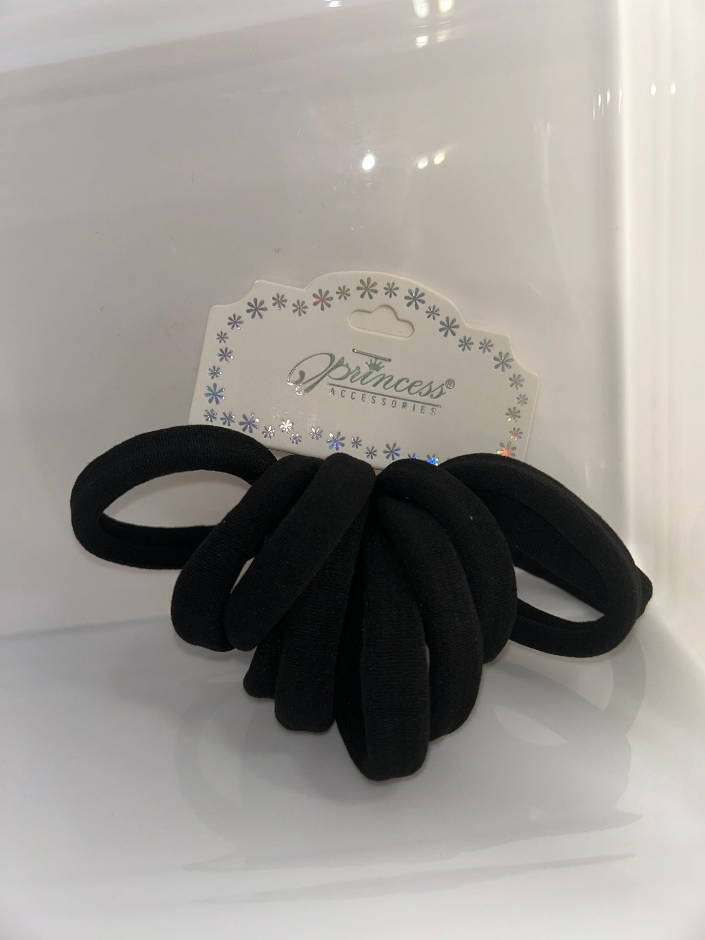 Black nylon hair ties