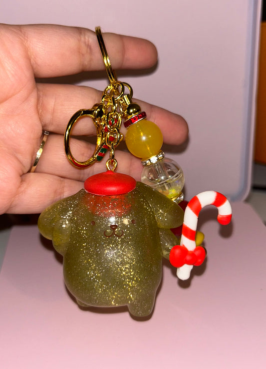 Glitter Pom pom keychain