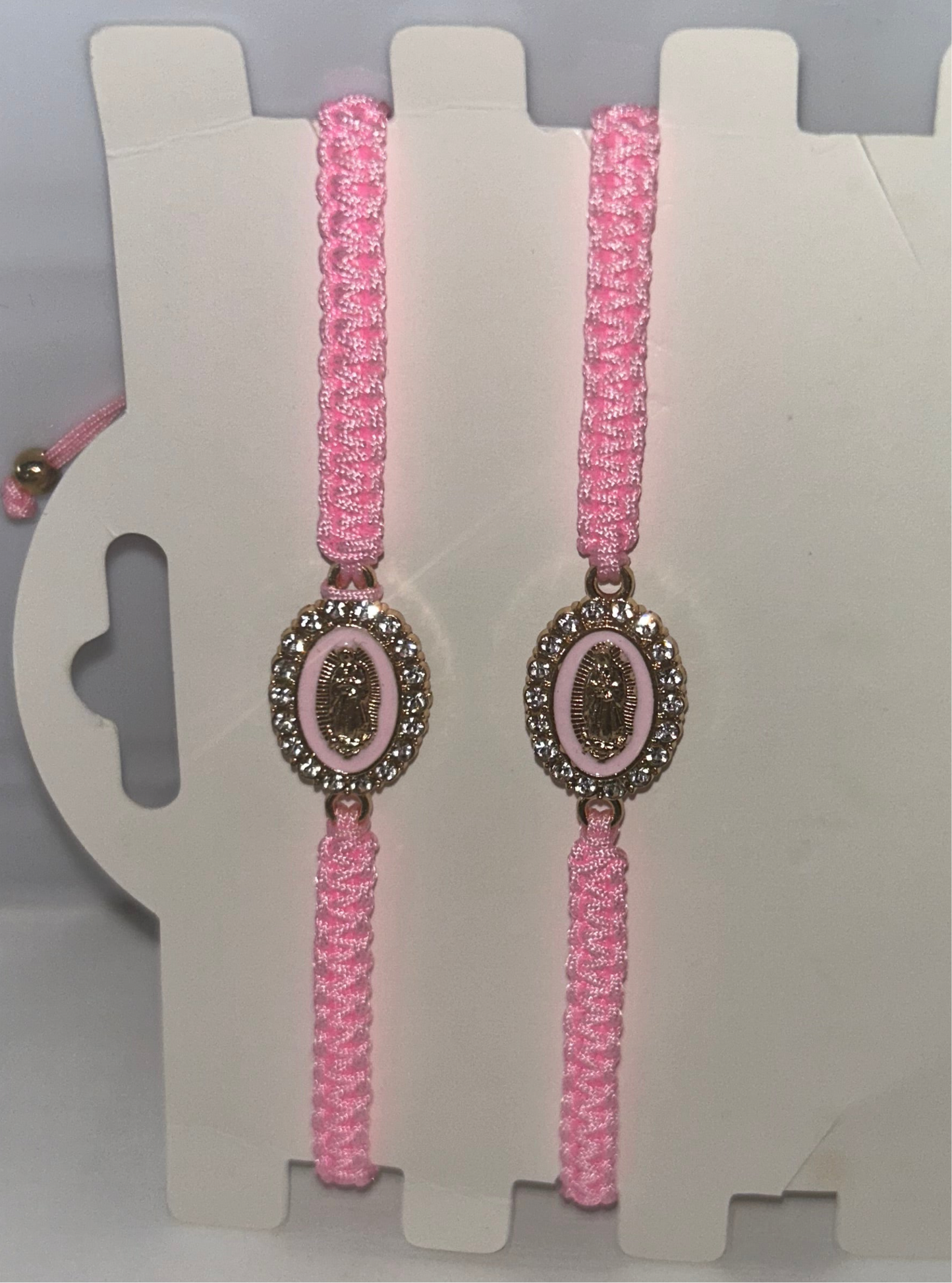 Hot pink rhinestone Virgencita bracelet