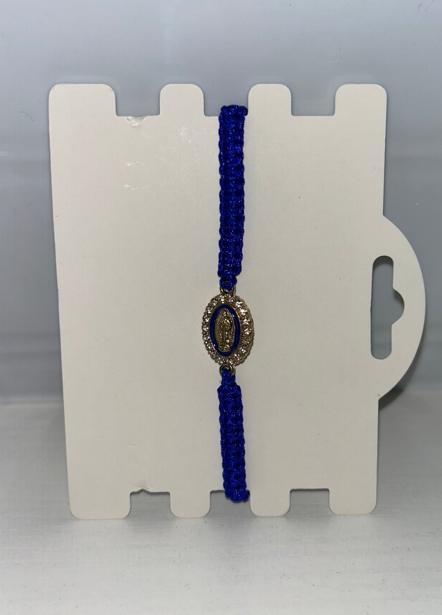 Blue rhinestone Virgencita bracelet