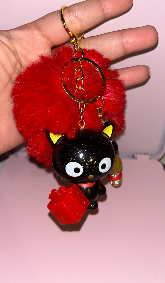 Glitter Choco cat keychain