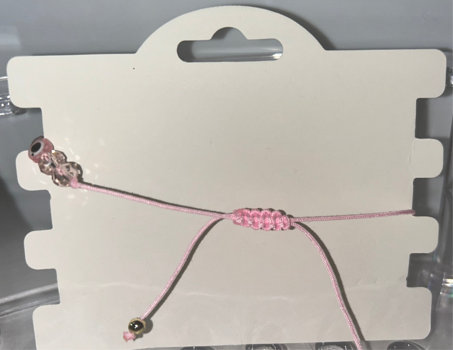 Pink beaded Virgencita bracelet