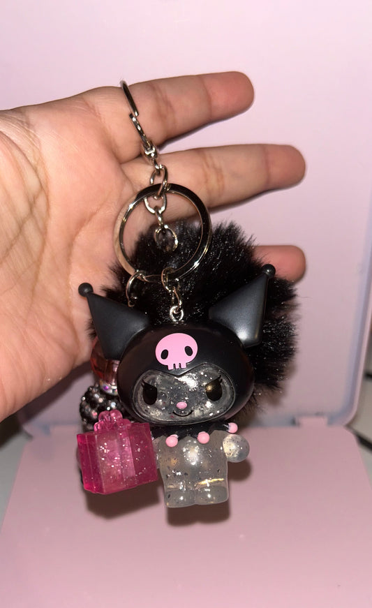 Glitter kuromi keychain