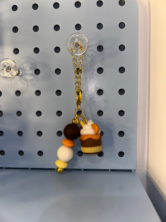 Mouse brown latte cup charm