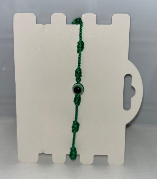 Green “evil eye” bracelet