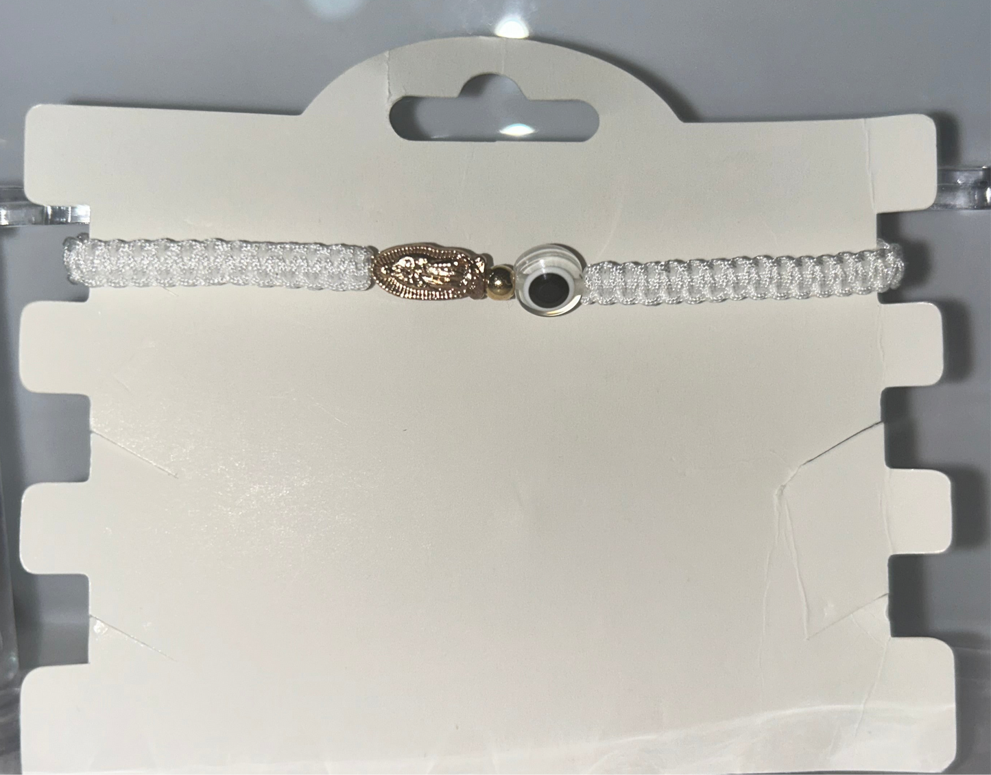 White ojo Virgencita bracelet