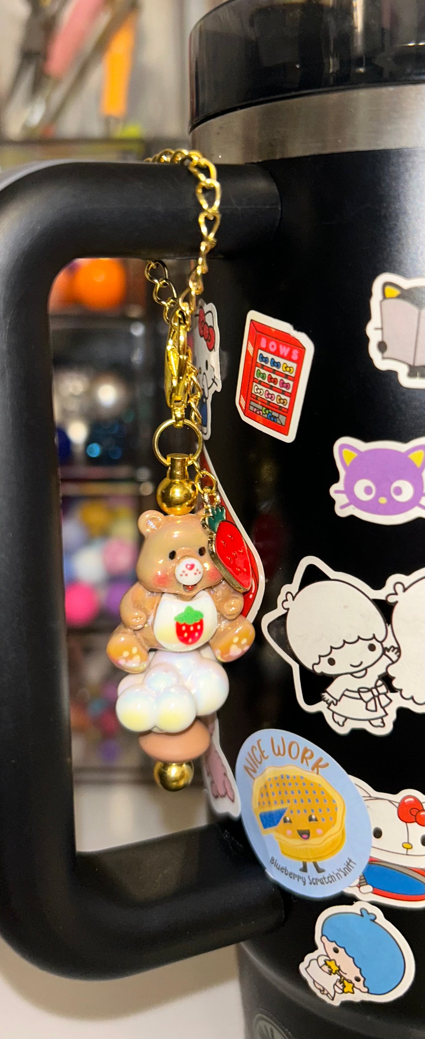 Brown Care bear cup charm