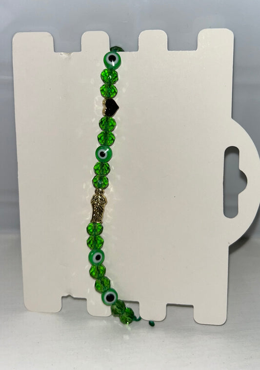 Green San Judas beaded bracelet