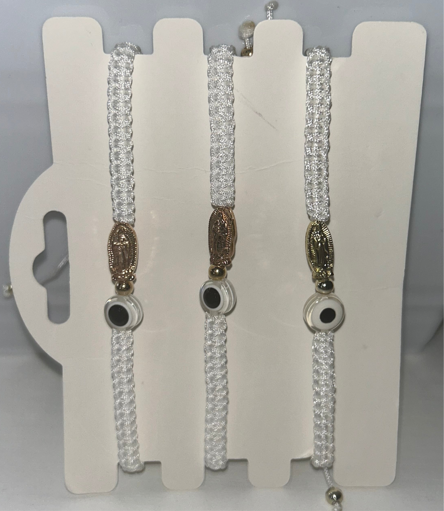 White ojo Virgencita bracelet