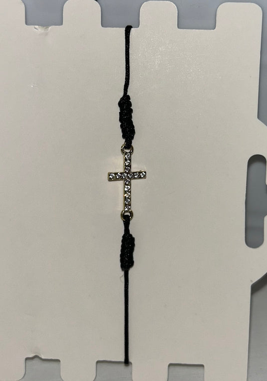 Cross black bracelet