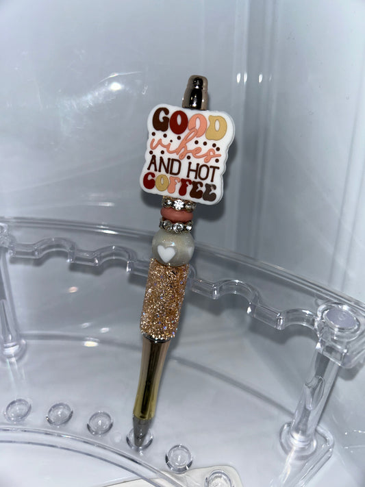 Good vibes gold pen