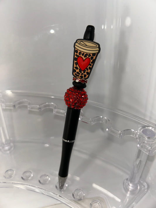 Cheetah coffee cup pen